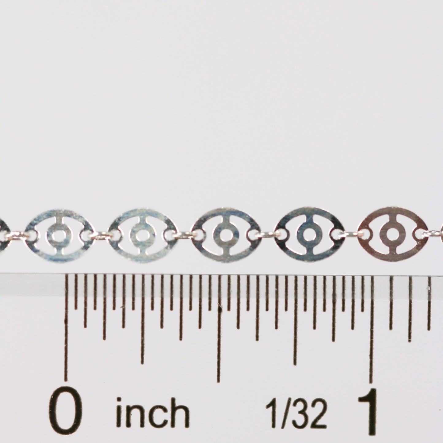 Carlotta Permanent Jewelry Chain, Oval Disc Design, Oval Small Hole Links, Available in Sterling Silver