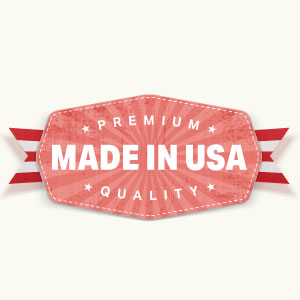 Red banner with 'Made in USA' text on a white background