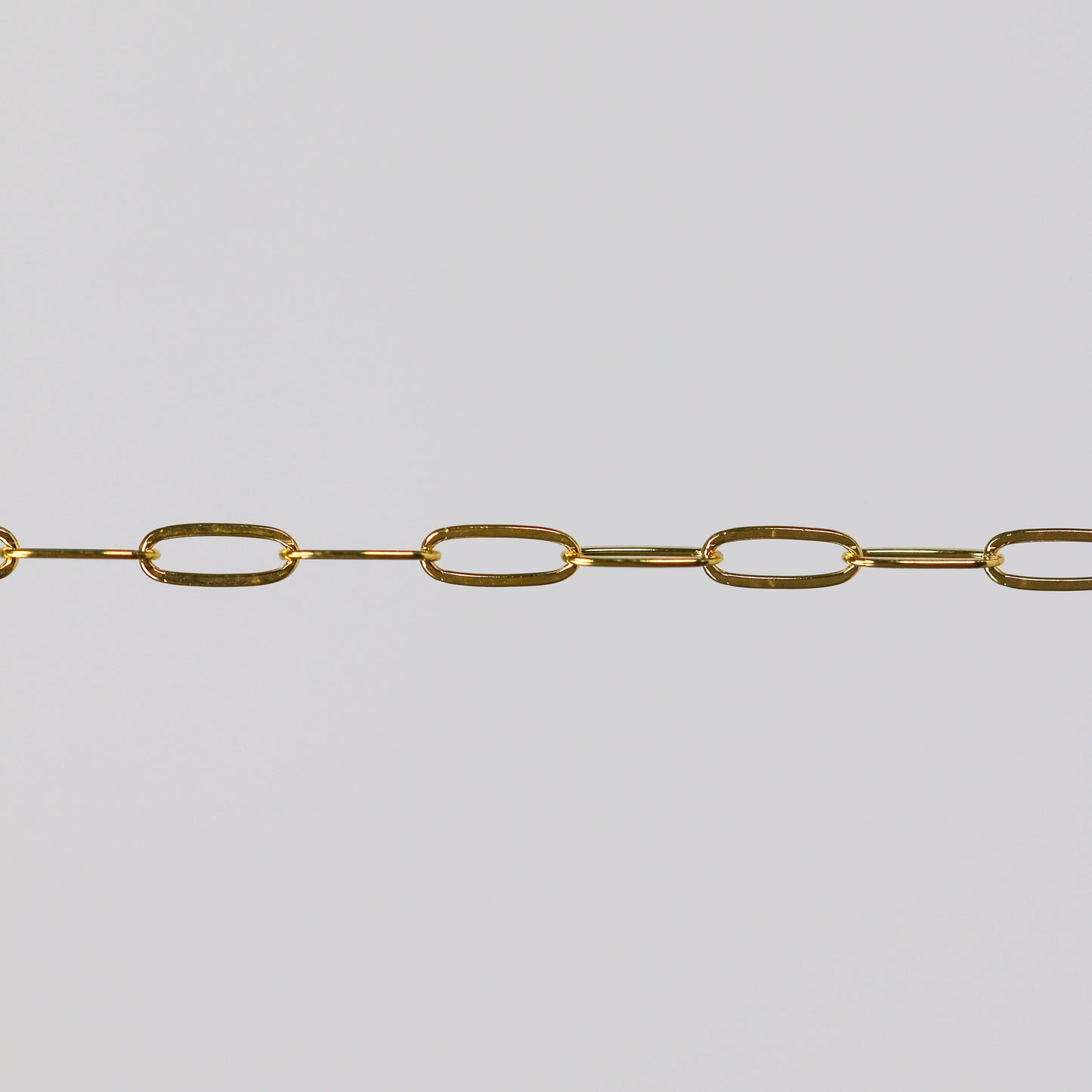 Chloe Permanent Jewelry Chain, Oval Cable Design, Flat Oval Links, Available in Gold Options and Silver