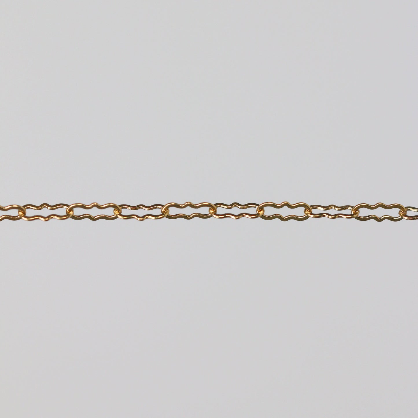 Hannah Permanent Jewelry Chain, Crinkled Paperclip Design and Links, Available in Gold Options and Silver