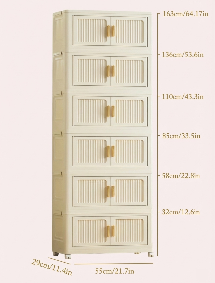 2-6 Layer Foldable Rolling Storage Cabinet for Permanent Jewelry Supplies