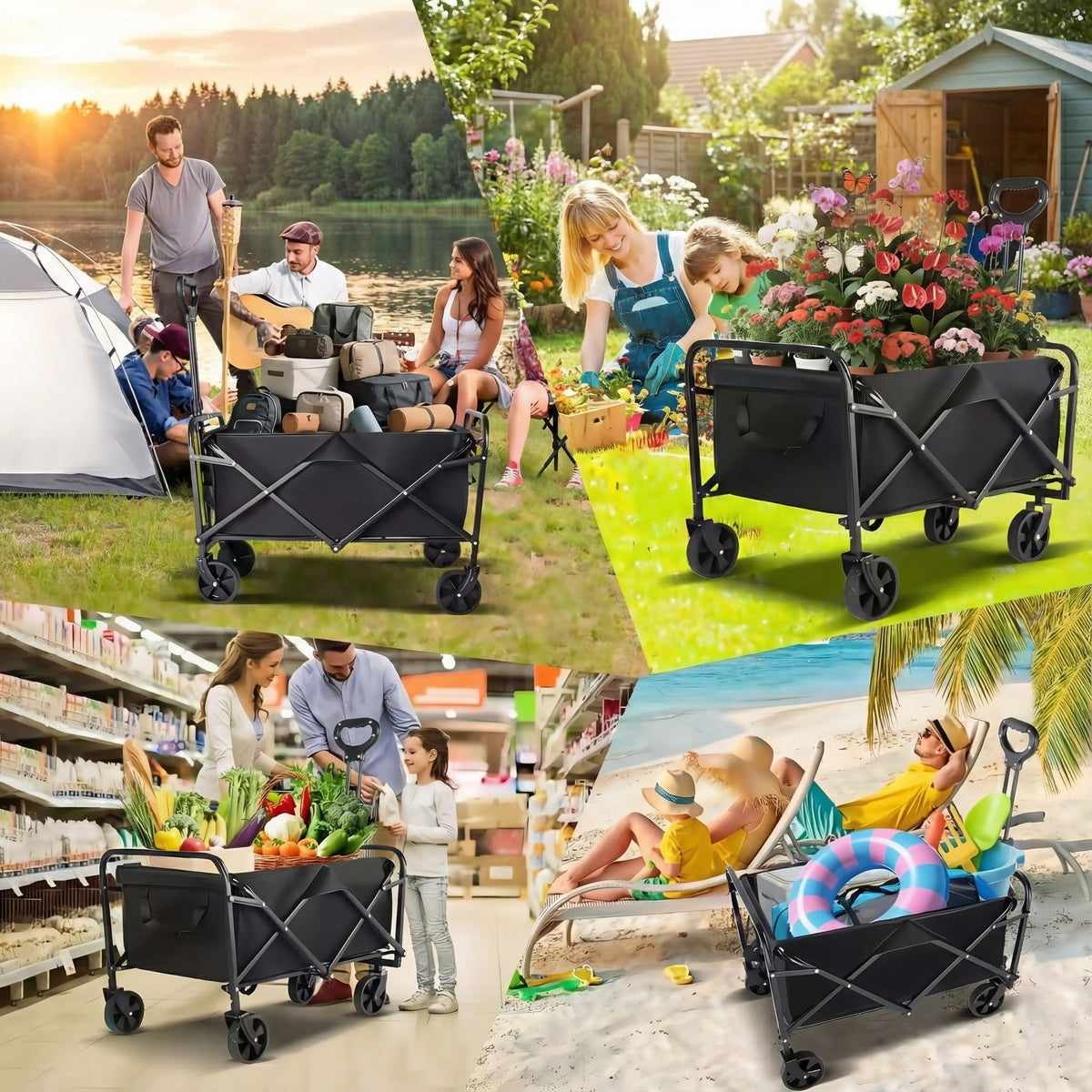 Heavy-Duty Folding Wagon for Permanent Jewelry Vendors