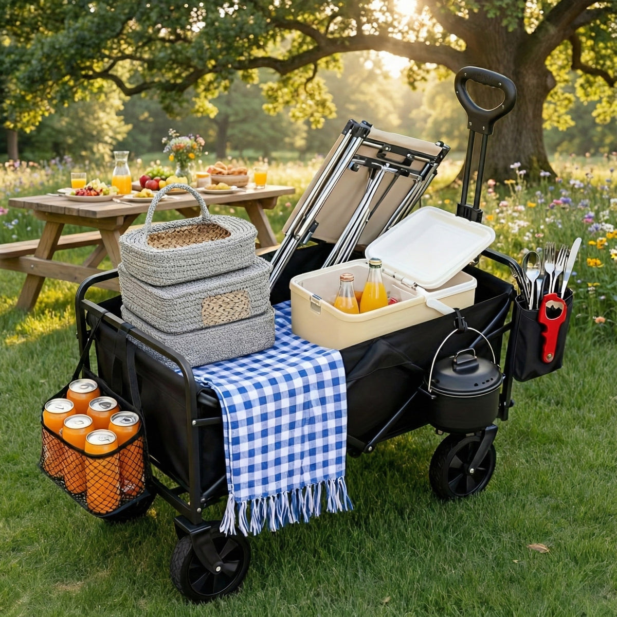 Heavy-Duty Folding Wagon for Permanent Jewelry Vendors