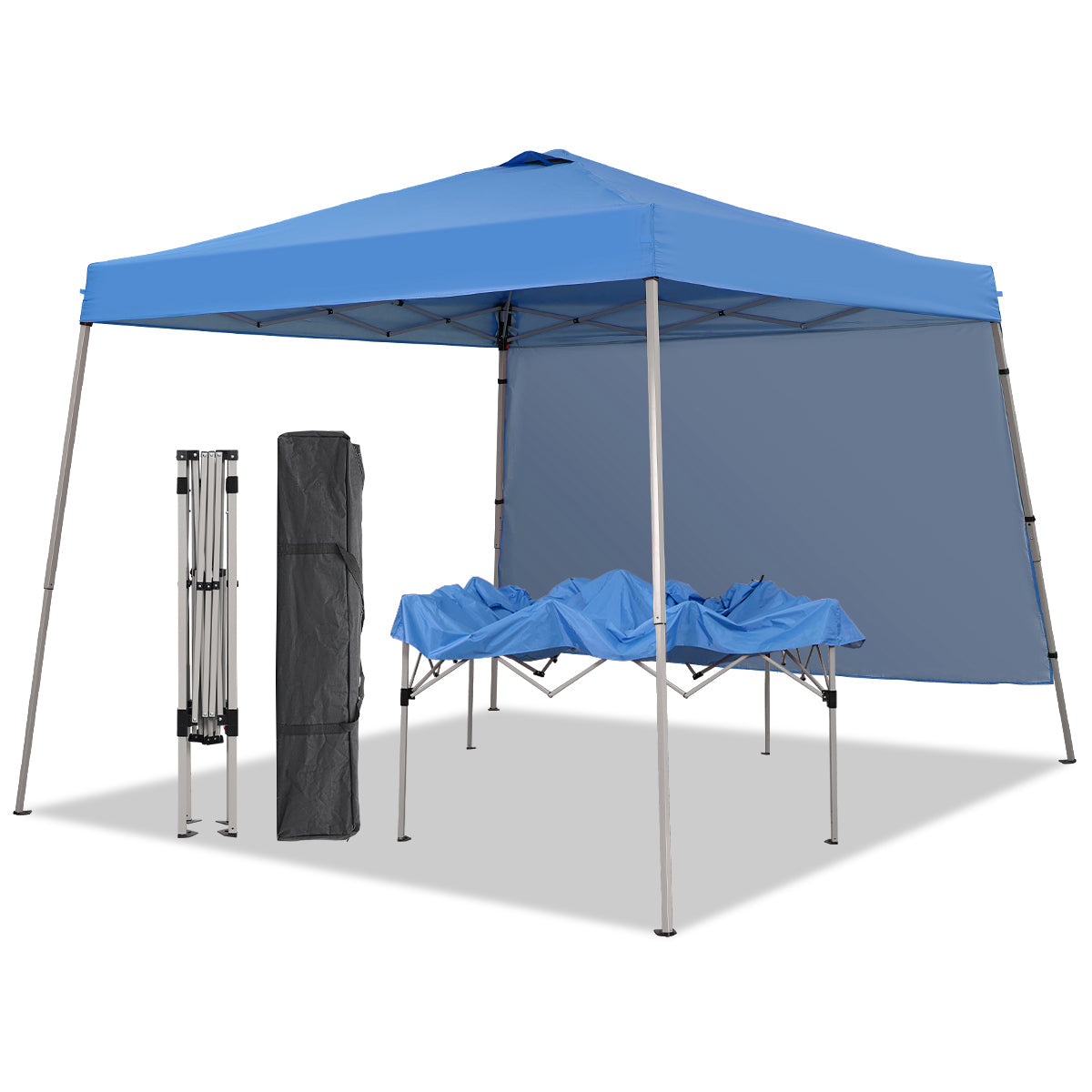 8ft x10ft Permanent Jewelry Pop Up Canopy Tent, Portable for Events With 1/2 SideWall