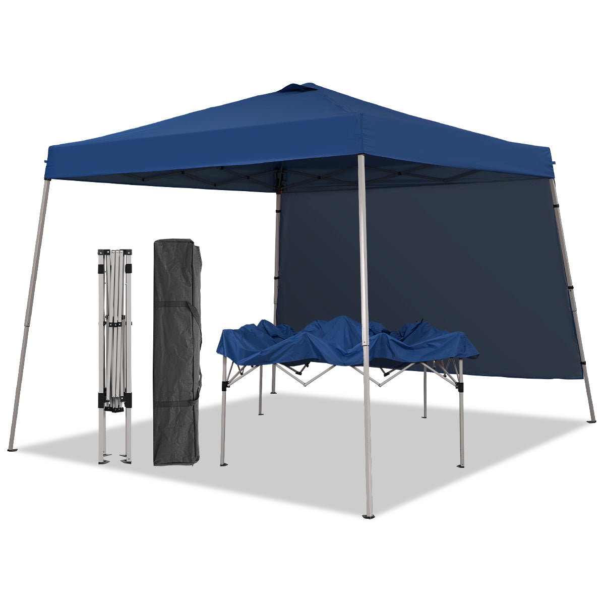 8ft x10ft Permanent Jewelry Pop Up Canopy Tent, Portable for Events With 1/2 SideWall