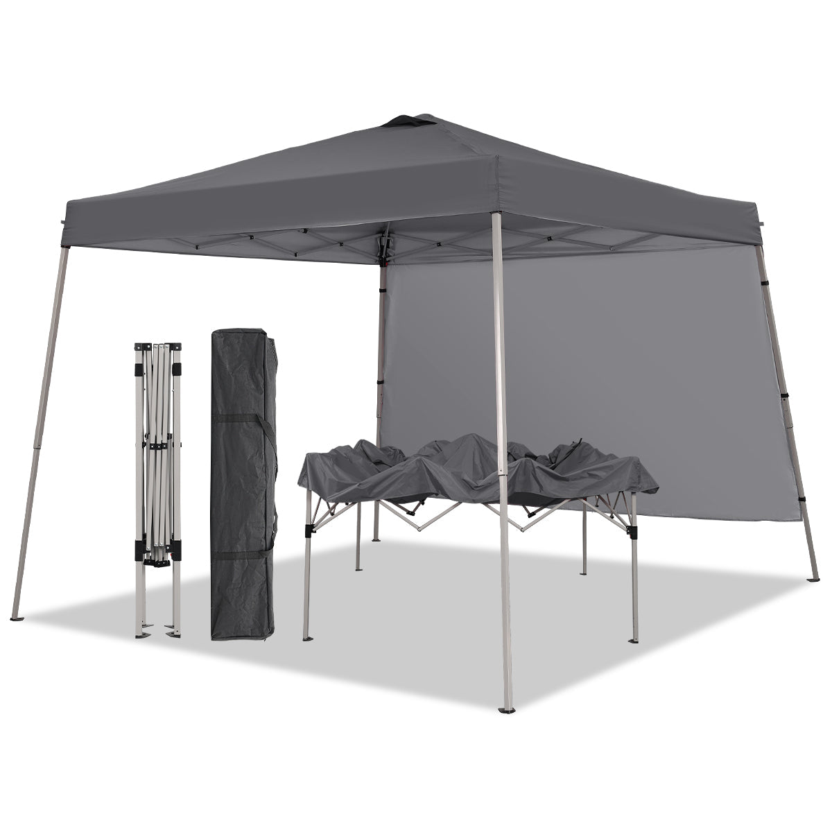 8ft x10ft Permanent Jewelry Pop Up Canopy Tent, Portable for Events With 1/2 SideWall