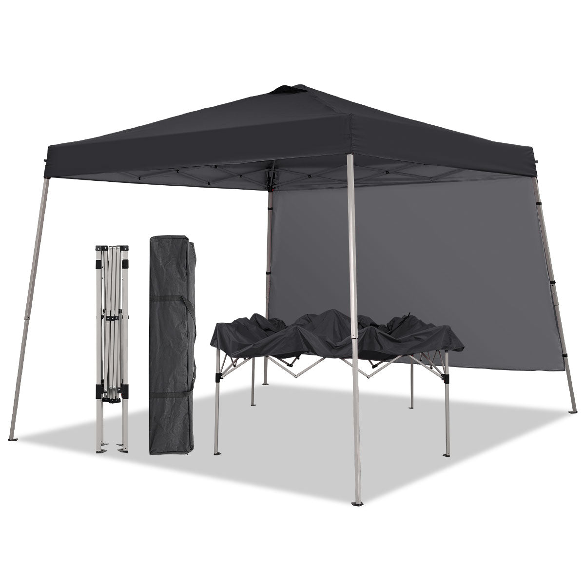 8ft x10ft Permanent Jewelry Pop Up Canopy Tent, Portable for Events With 1/2 SideWall