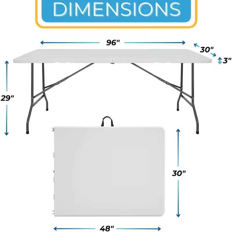 Permanent Jewelry Vendor Folding Table in 2.5ft, 4ft, 6ft or 8ft