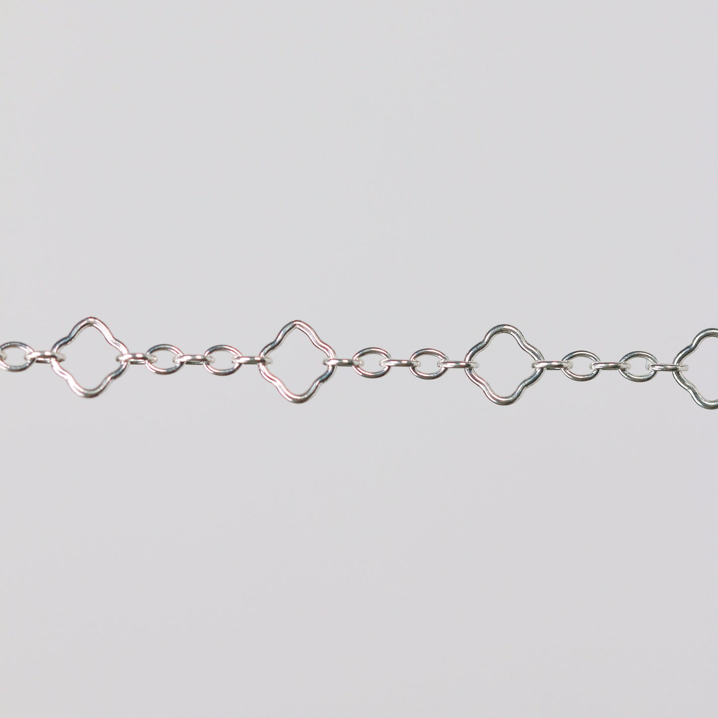 Alessia Permanent Jewelry Chain, Clover Design, Oval Links, Available in Gold Filled and Silver