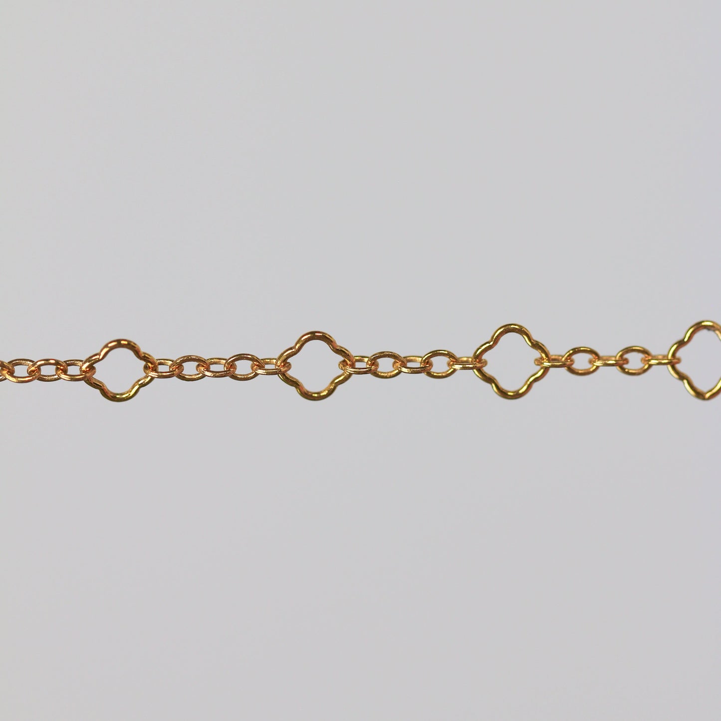 Alessia Permanent Jewelry Chain, Clover Design, Oval Links, Available in Gold Filled and Silver