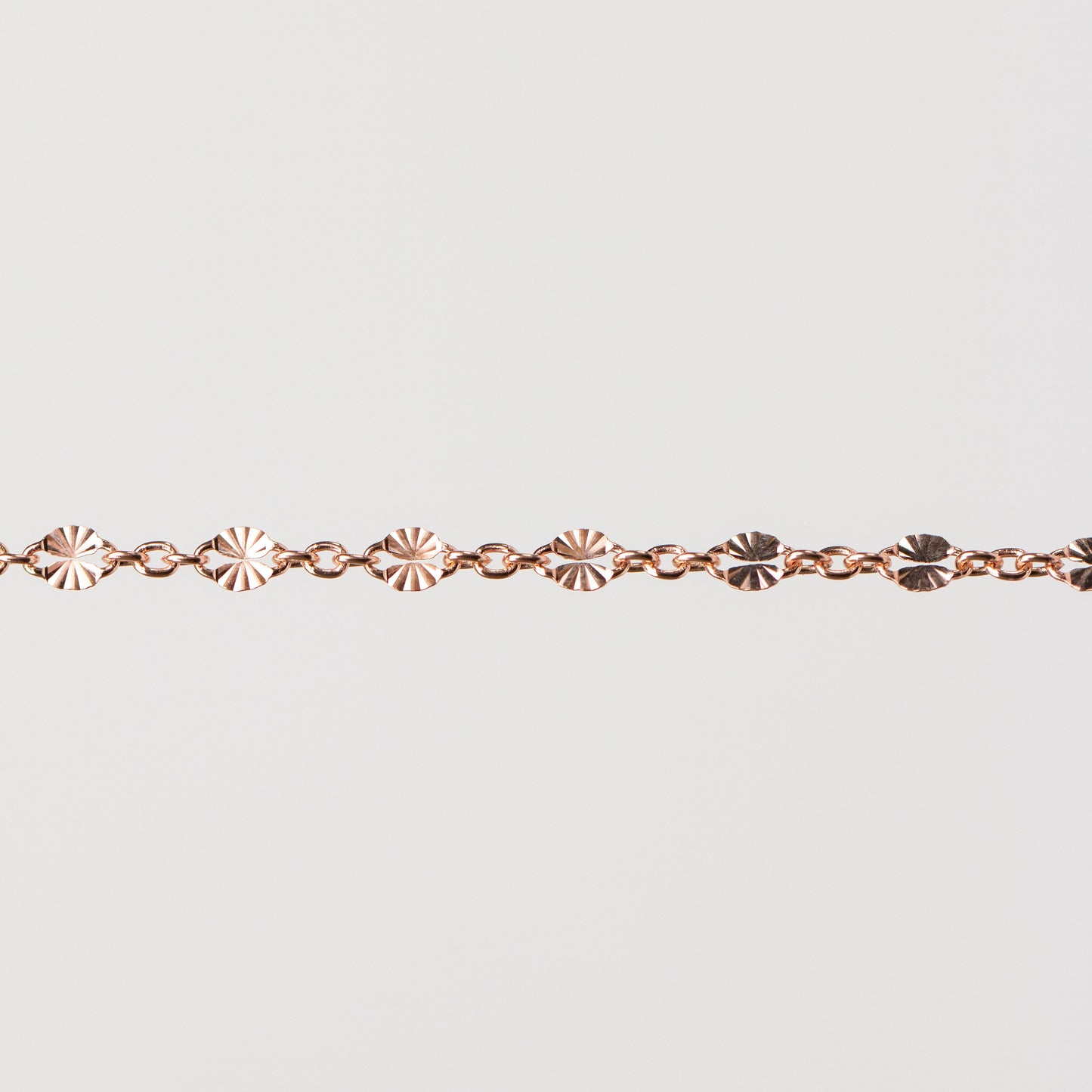 Brielle Permanent Jewelry Chain, Starburst Design, Figaro Chain, Available in Gold Options and Sterling Silver