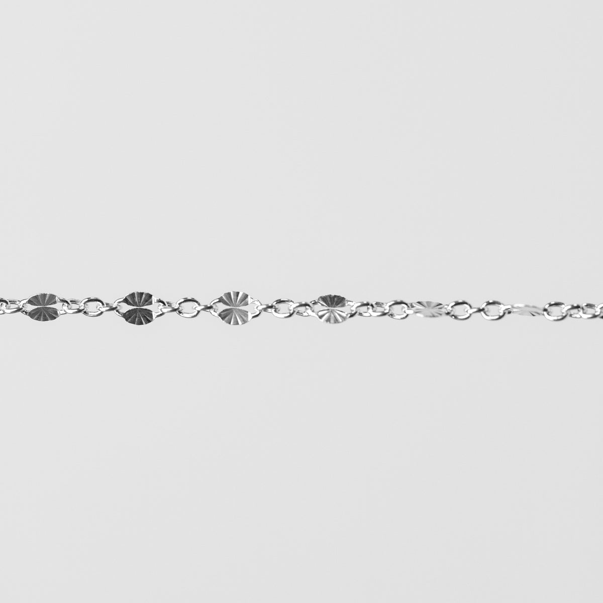 Brielle Permanent Jewelry Chain, Starburst Design, Figaro Chain, Available in Gold Options and Sterling Silver