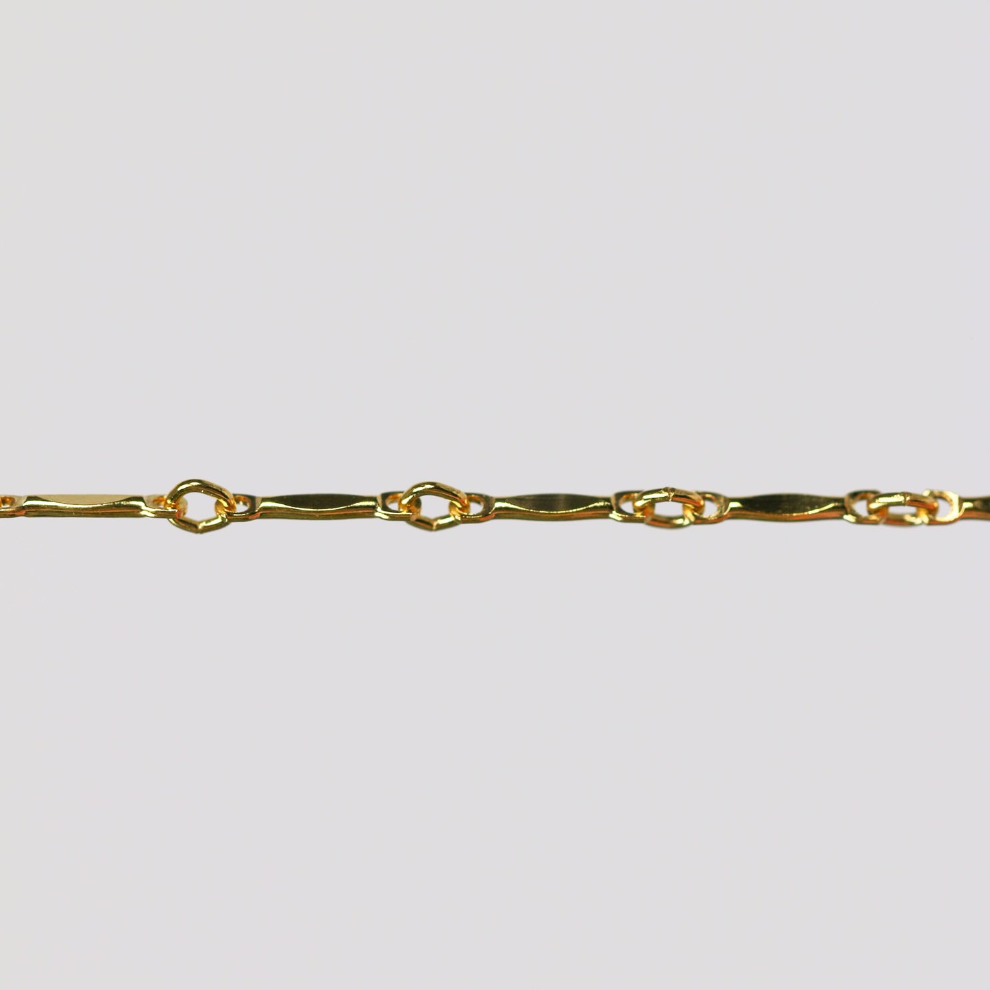 Brittany Permanent Jewelry Chain, Dapped Bar Design, Bar with Small Links, Available in Gold Filled and Silver