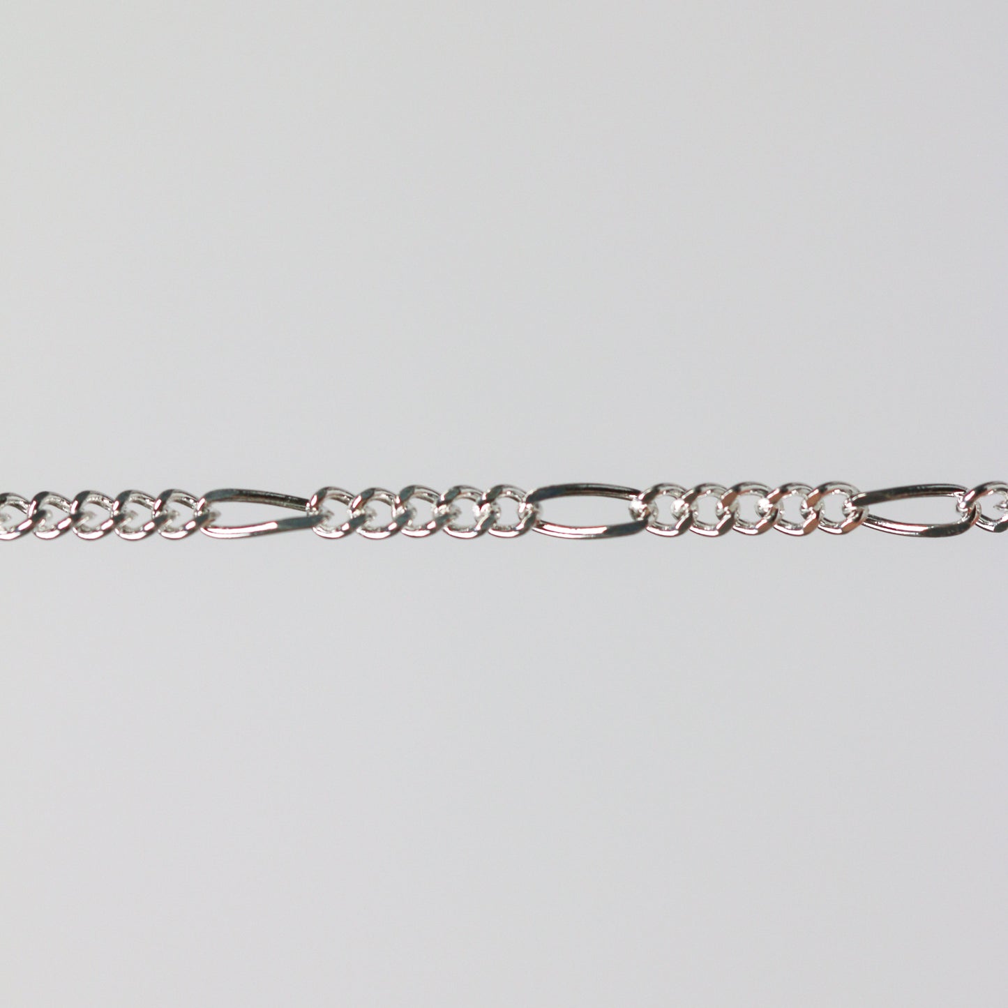 Charlie Permanent Jewelry Chain, Figaro Design, Lie Flat Links, Available in Gold Options and Sterling Silver
