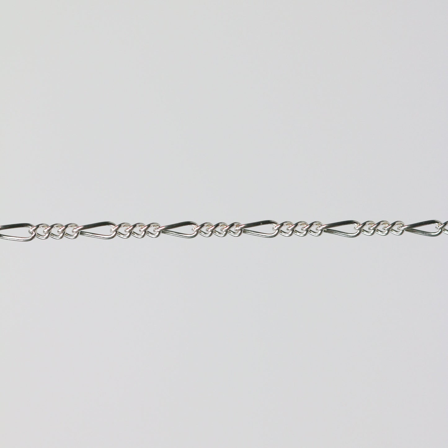 Charlie Permanent Jewelry Chain, Figaro Design, Lie Flat Links, Available in Gold Options and Sterling Silver