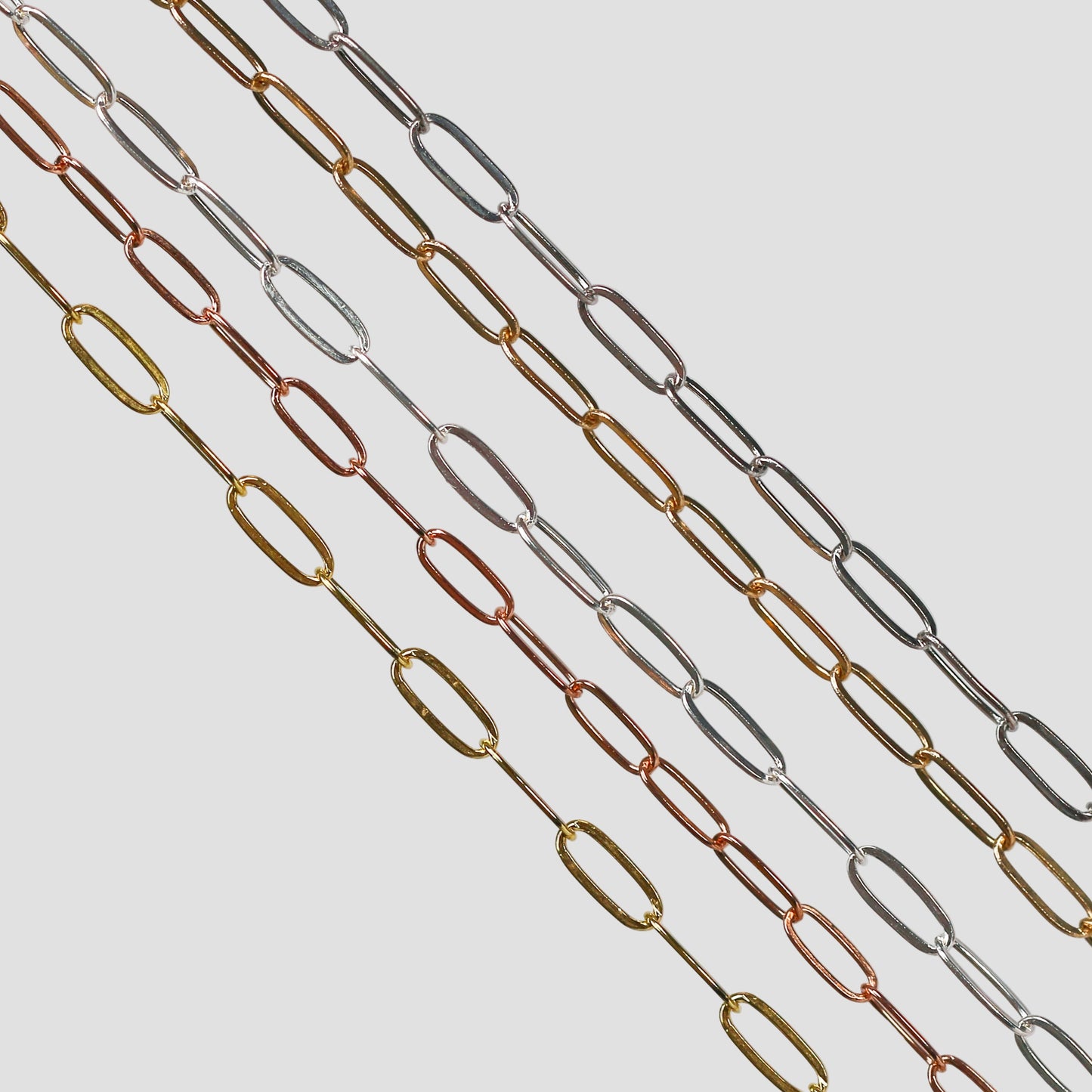 Chloe Permanent Jewelry Chain, Oval Cable Design, Flat Oval Links, Available in Gold Options and Silver