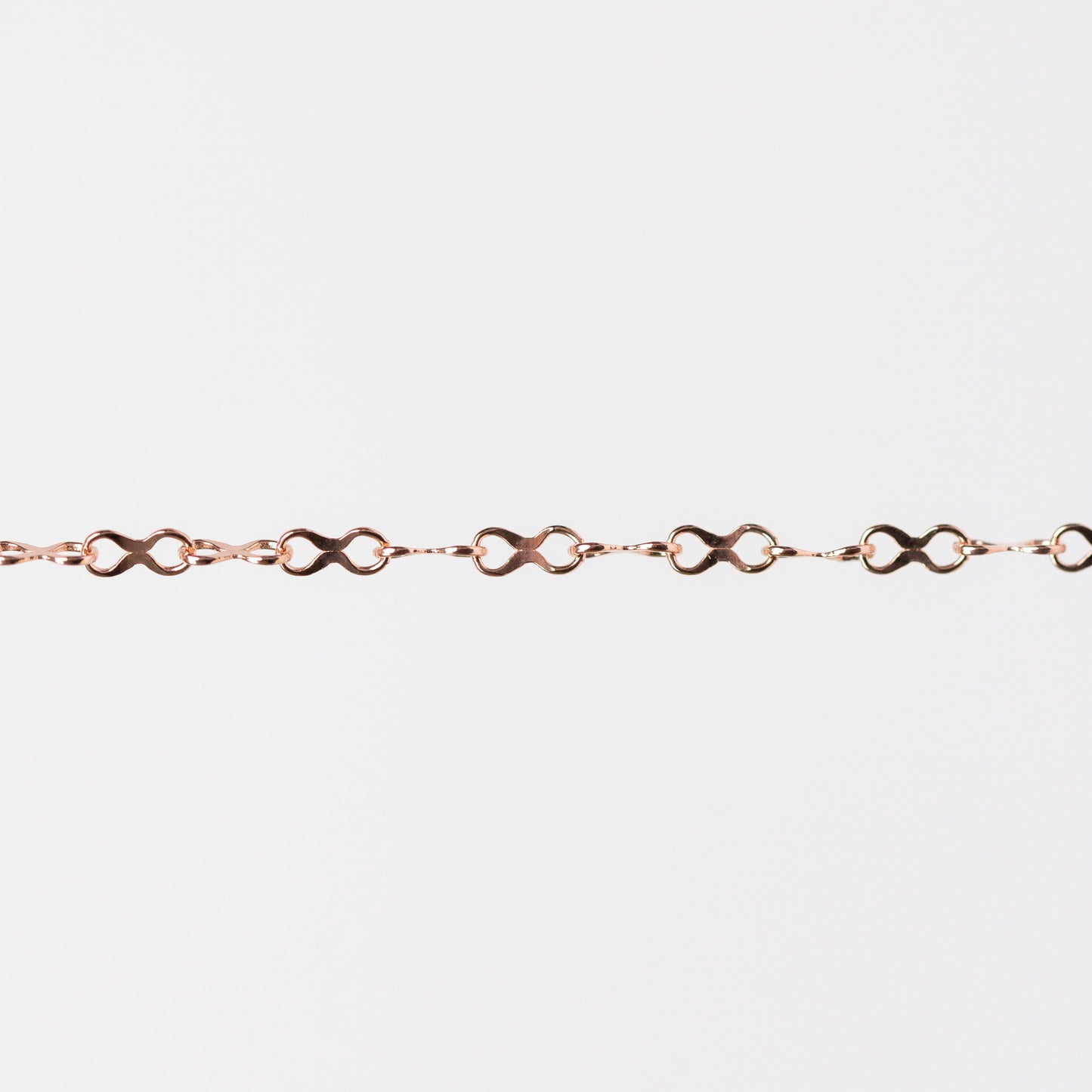 Ivy Permanent Jewelry Chain, Infinity Flat Concave Links, Available in Gold-Filled and Silver