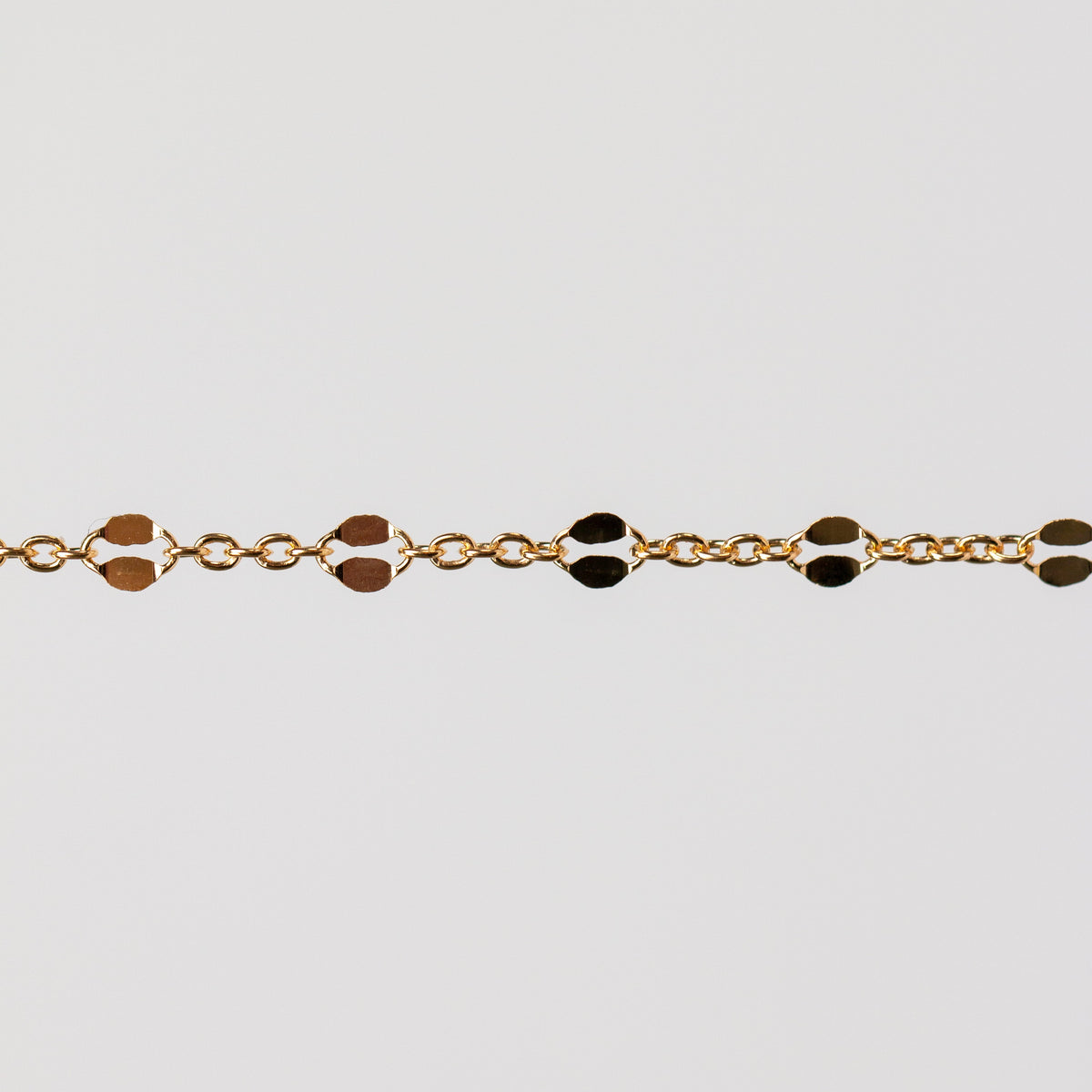 Julie Permanent Jewelry Chain, Figaro Design, Round and Hammered Oval Links, Available in Gold Filled and Silver