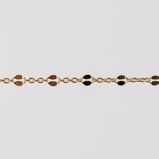Julie Permanent Jewelry Chain, Figaro Design, Round and Hammered Oval Links, Available in Gold Filled and Silver