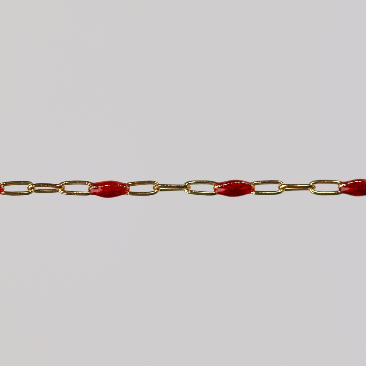 Silvia Permanent Jewelry Chain, White Enamel Design, Cable Links, Available in Gold Filled and Sterling Silver