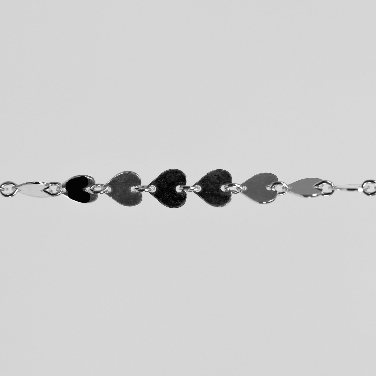 Diana Permanent Jewelry Chain, Continuous Heart Design, Available in Sterling Silver