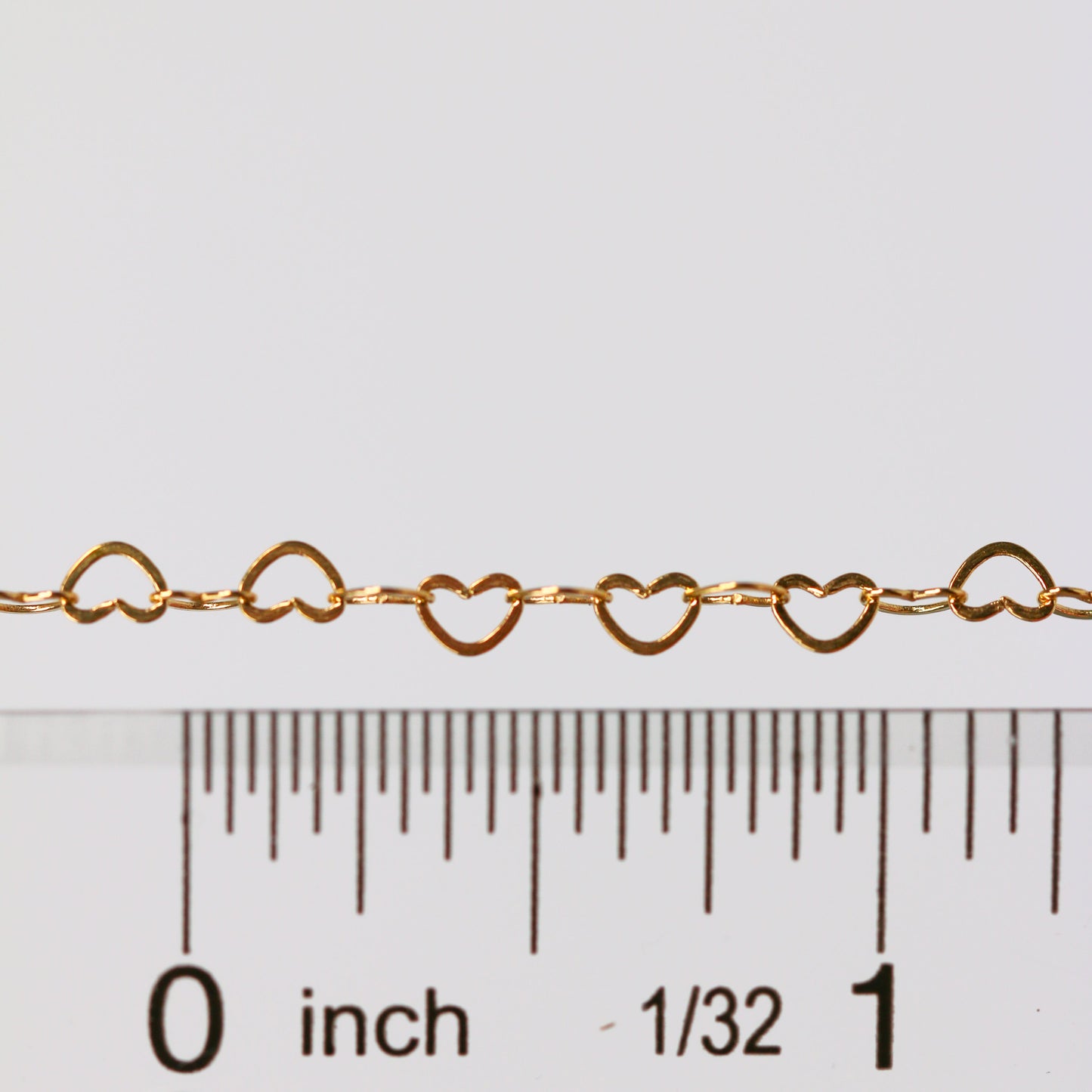 Ella Permanent Jewelry Chain, Flat Heart Design, Flat Heart Links, Available in Gold and Silver Options