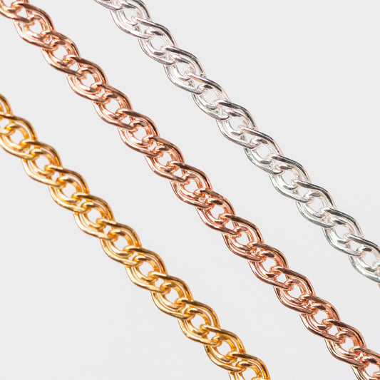 Eve Permanent Jewelry Chain, Flat Nonna Mother & Child, Available in Sterling Silver and Gold Filled