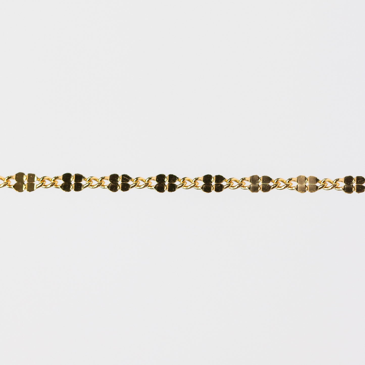 Fern Permanent Jewelry Chain, Figaro Design with Plated Texture, Available in Sterling Silver and Gold