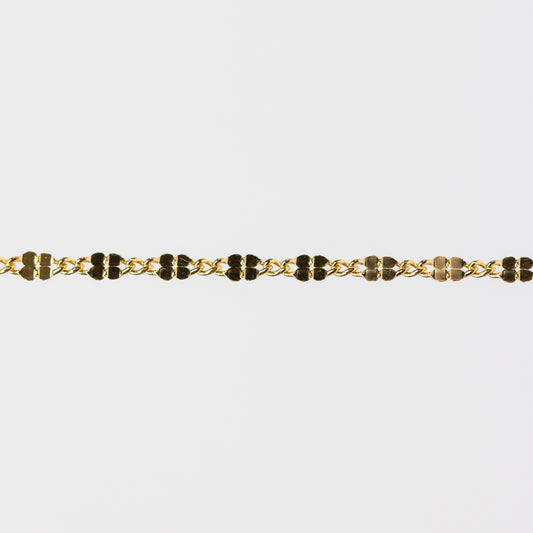 Fern Permanent Jewelry Chain, Figaro Design with Plated Texture, Available in Sterling Silver and Gold