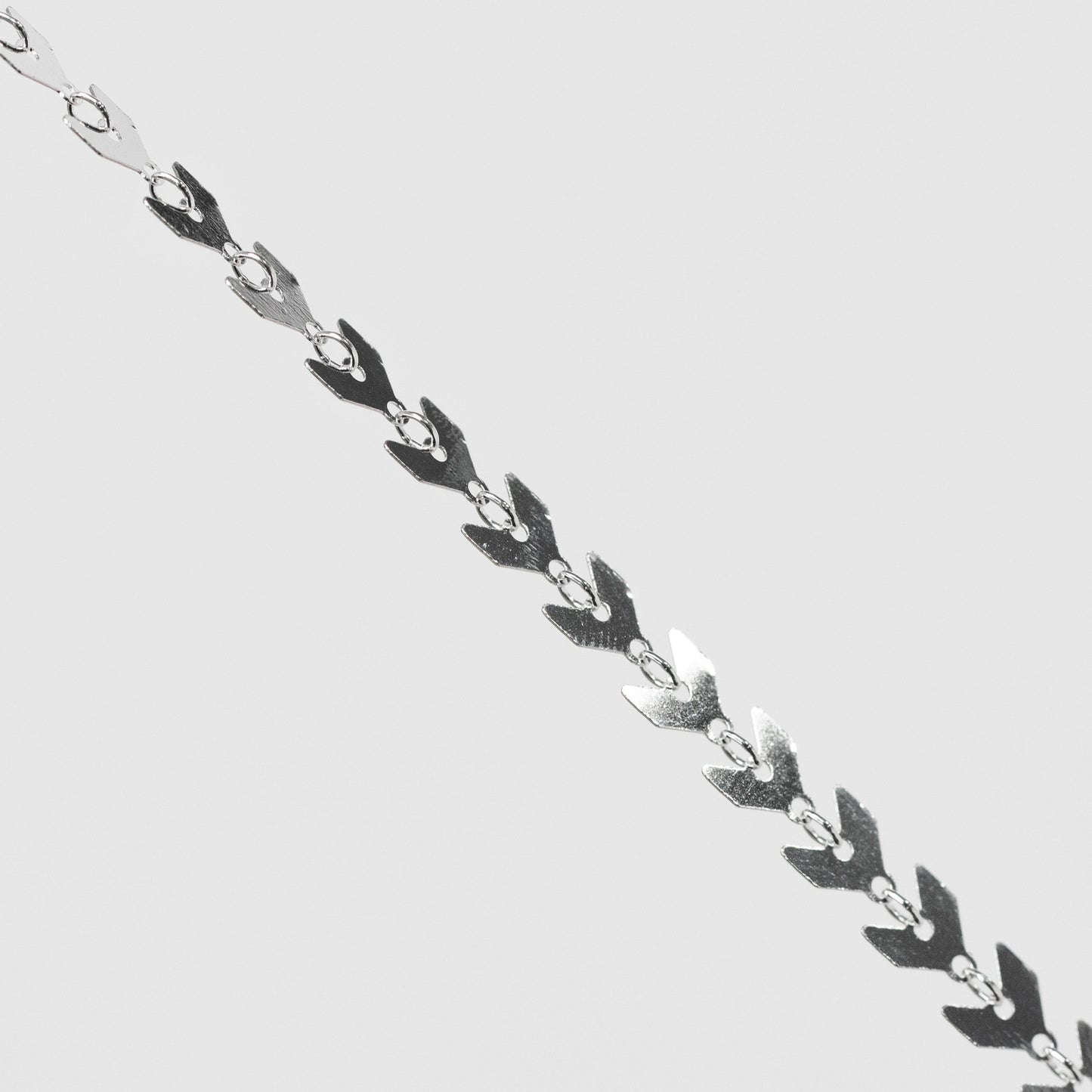 Fiona Permanent Jewelry Chain, Continuous Arrow Elements, Available in Sterling Silver