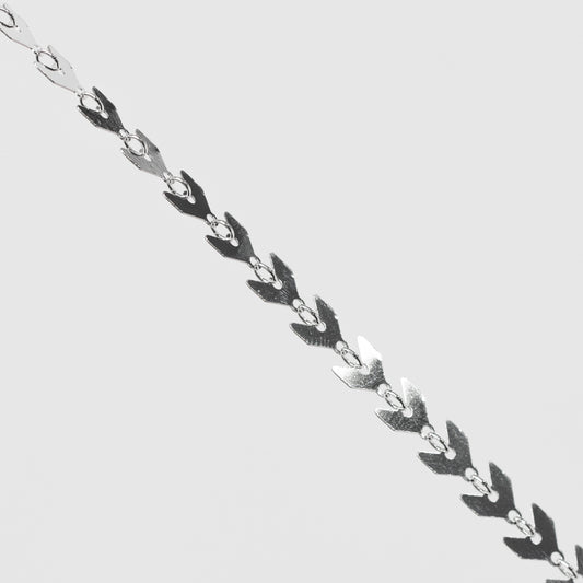Fiona Permanent Jewelry Chain, Continuous Arrow Elements, Available in Sterling Silver