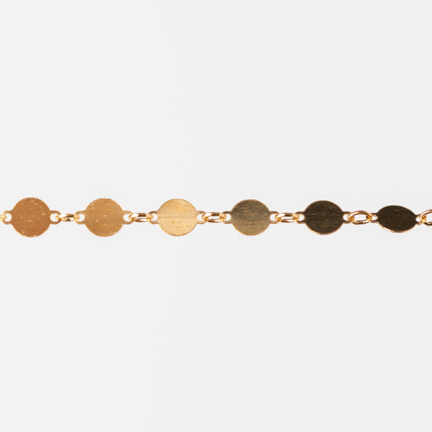Rachel Permanent Jewelry Chain, Continuous Disk Design, Available in Silver and Gold-Filled Options