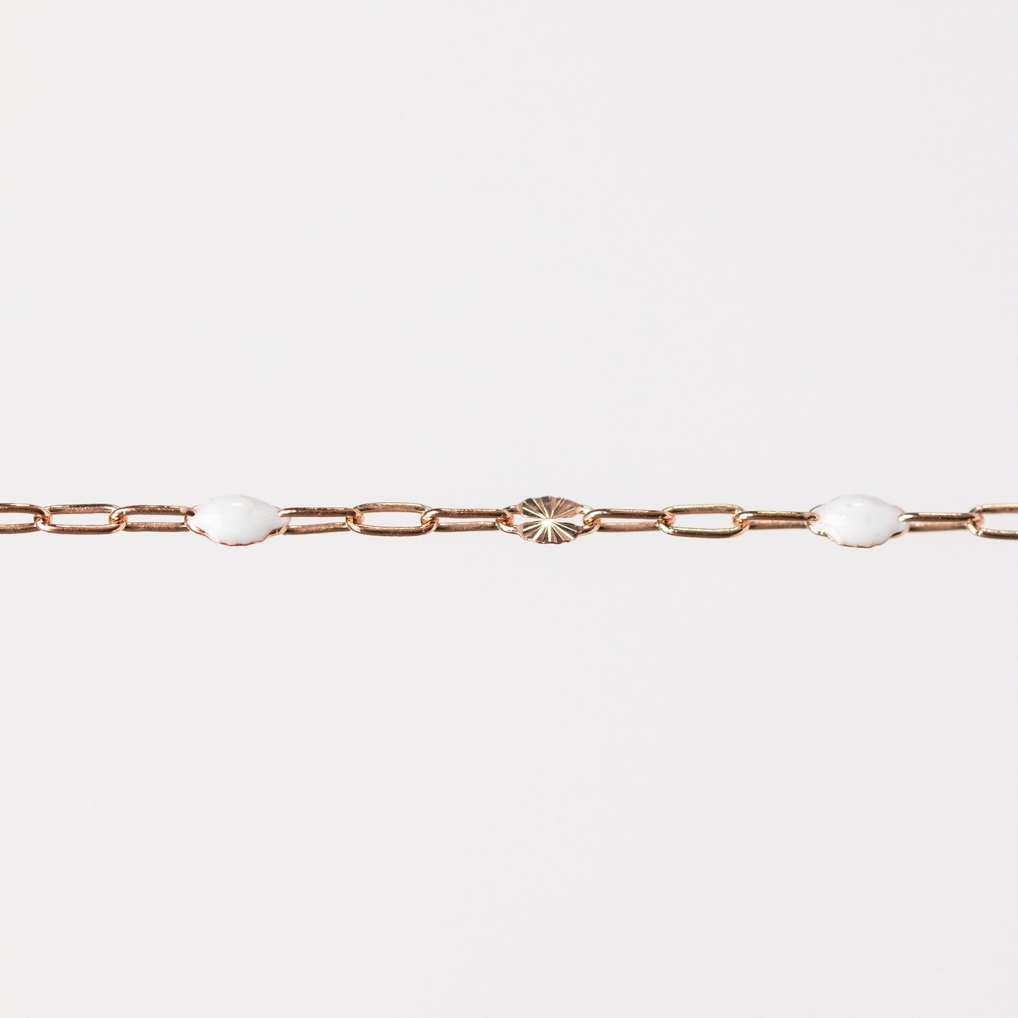 Harper Permanent Jewelry Chain, Alternating Paperclip and Starburst Links with Enamel Beads, Available in Sterling Silver