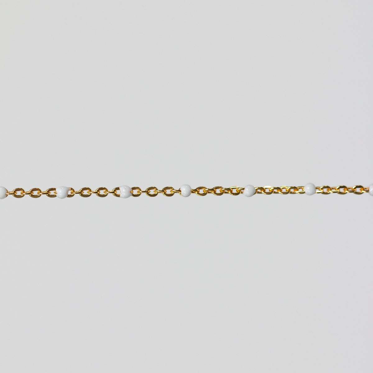 Hazel Permanent Jewelry Chain, DC Cable with Enamel Beads, Available in Silver and Gold Options