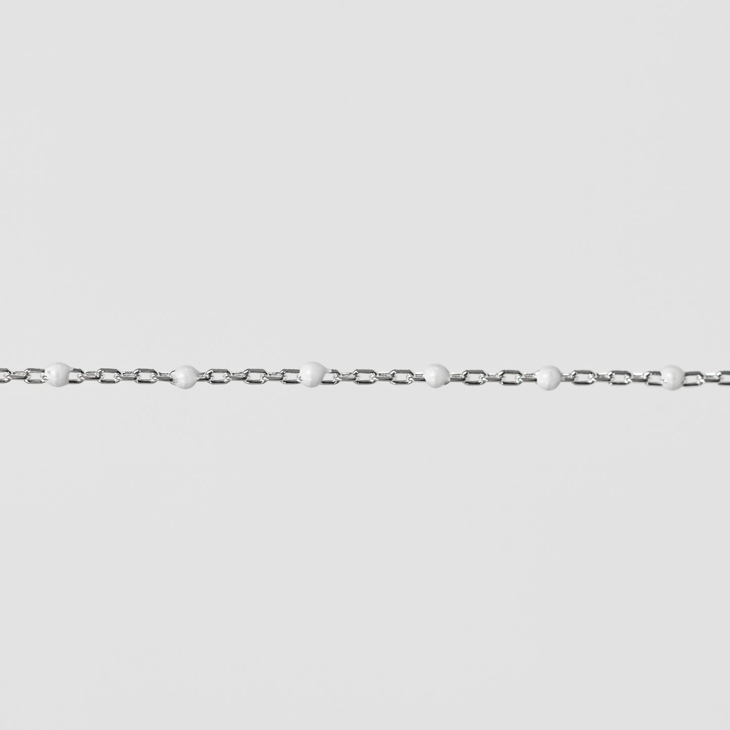 Hazel Permanent Jewelry Chain, DC Cable with Enamel Beads, Available in Silver and Gold Options