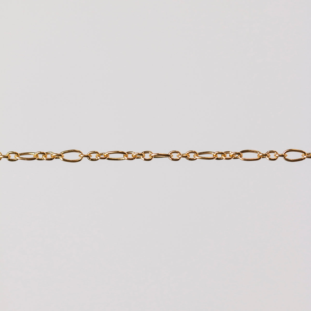 Iris Permanent Jewelry Chain, Figaro Design, Round and Oval Links, Available in Gold Filled and Silver