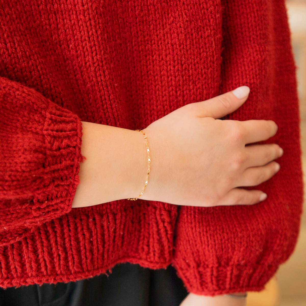 Ivy Permanent Jewelry Chain, Infinity Flat Concave Links, Available in Gold-Filled and Silver