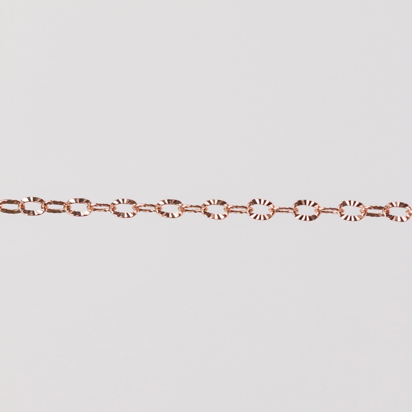 Kate Permanent Jewelry Chain, Cable Design, Hammered Starburst Oval Links, Available in Gold Filled and Silver