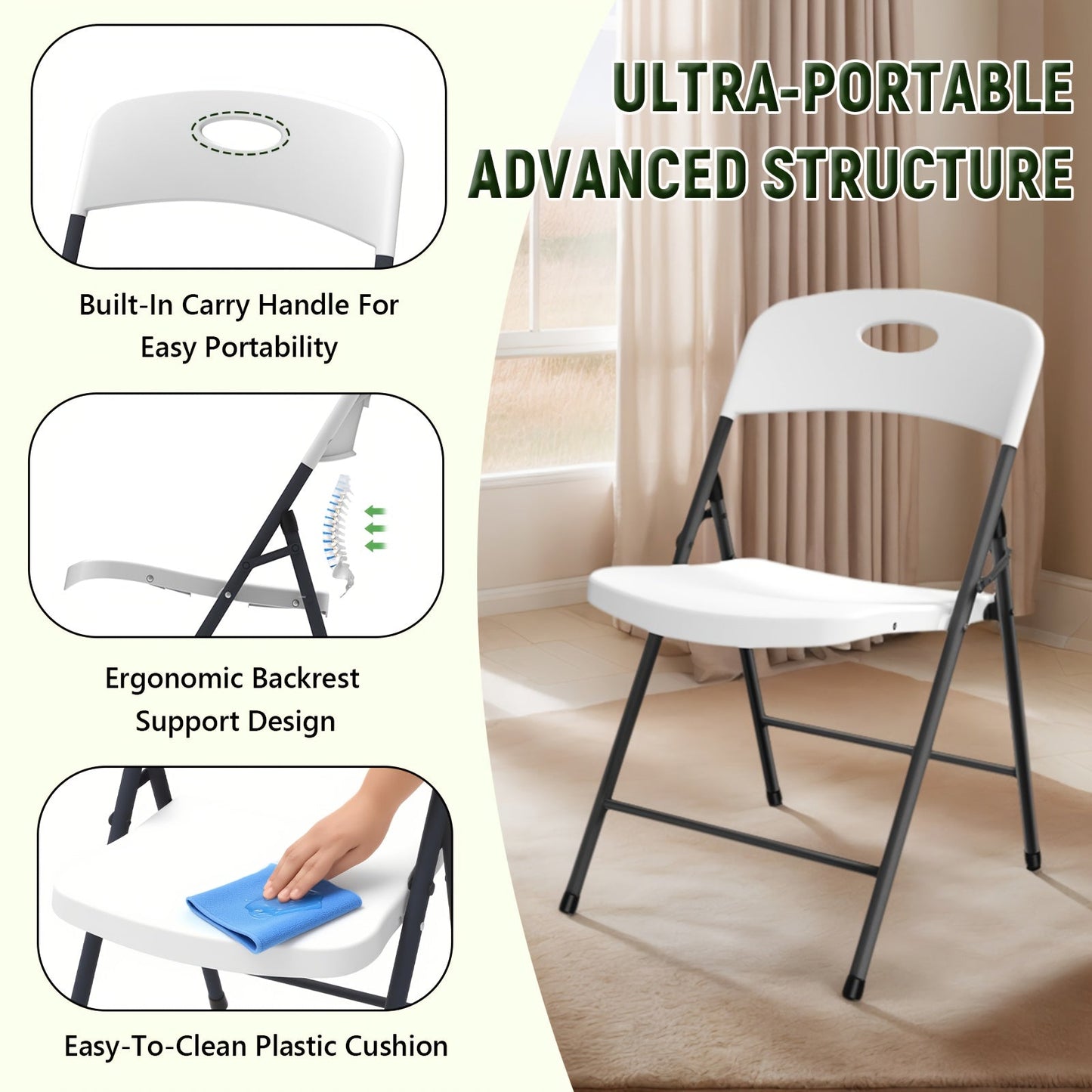 2, 4 or 6 Pack Folding Chairs for Permanent Jewelry Vendor Setups