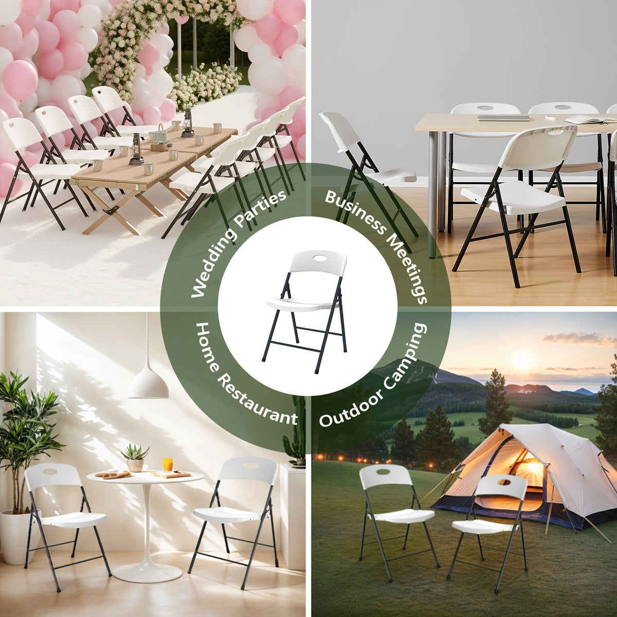 2, 4 or 6 Pack Folding Chairs for Permanent Jewelry Vendor Setups