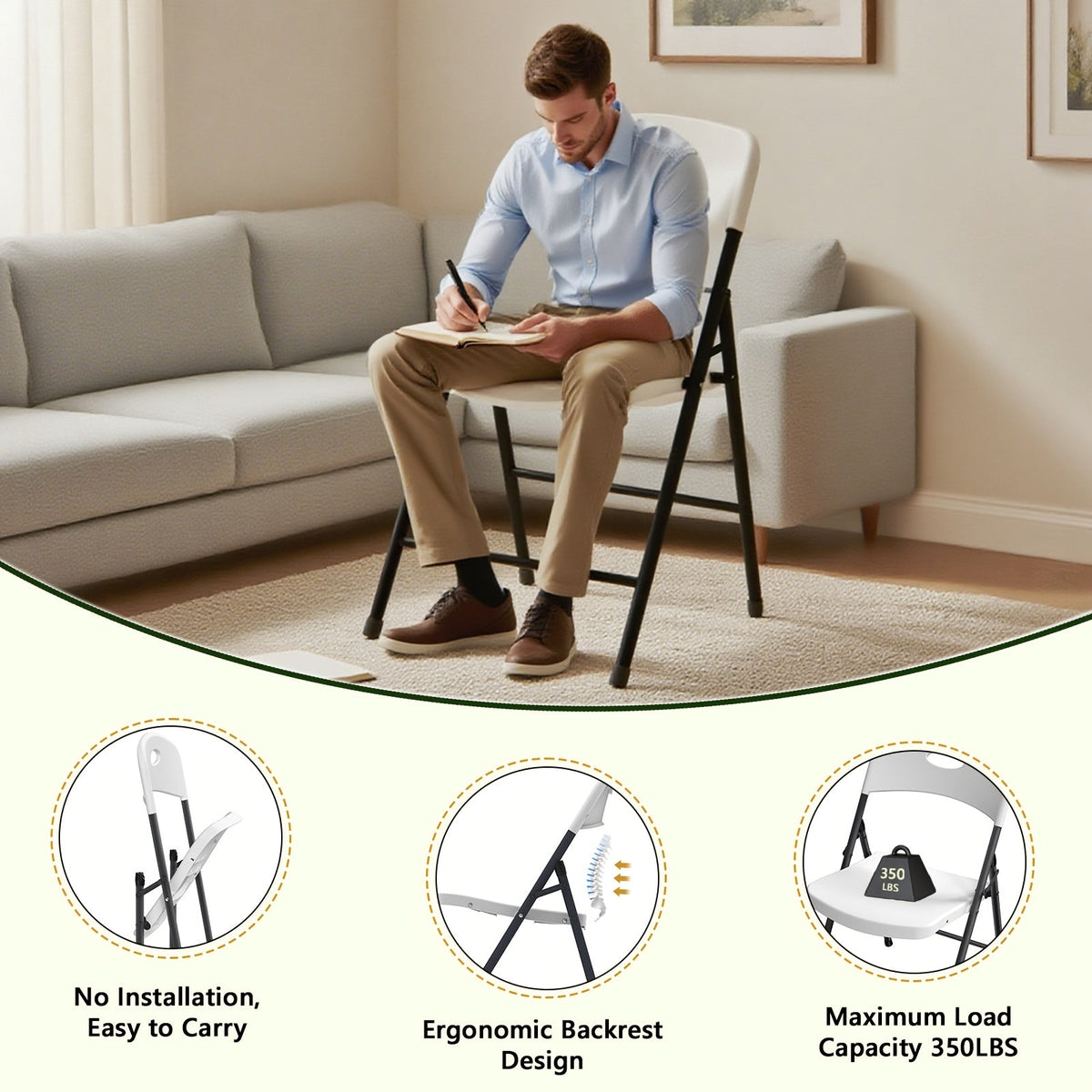 2, 4 or 6 Pack Folding Chairs for Permanent Jewelry Vendor Setups