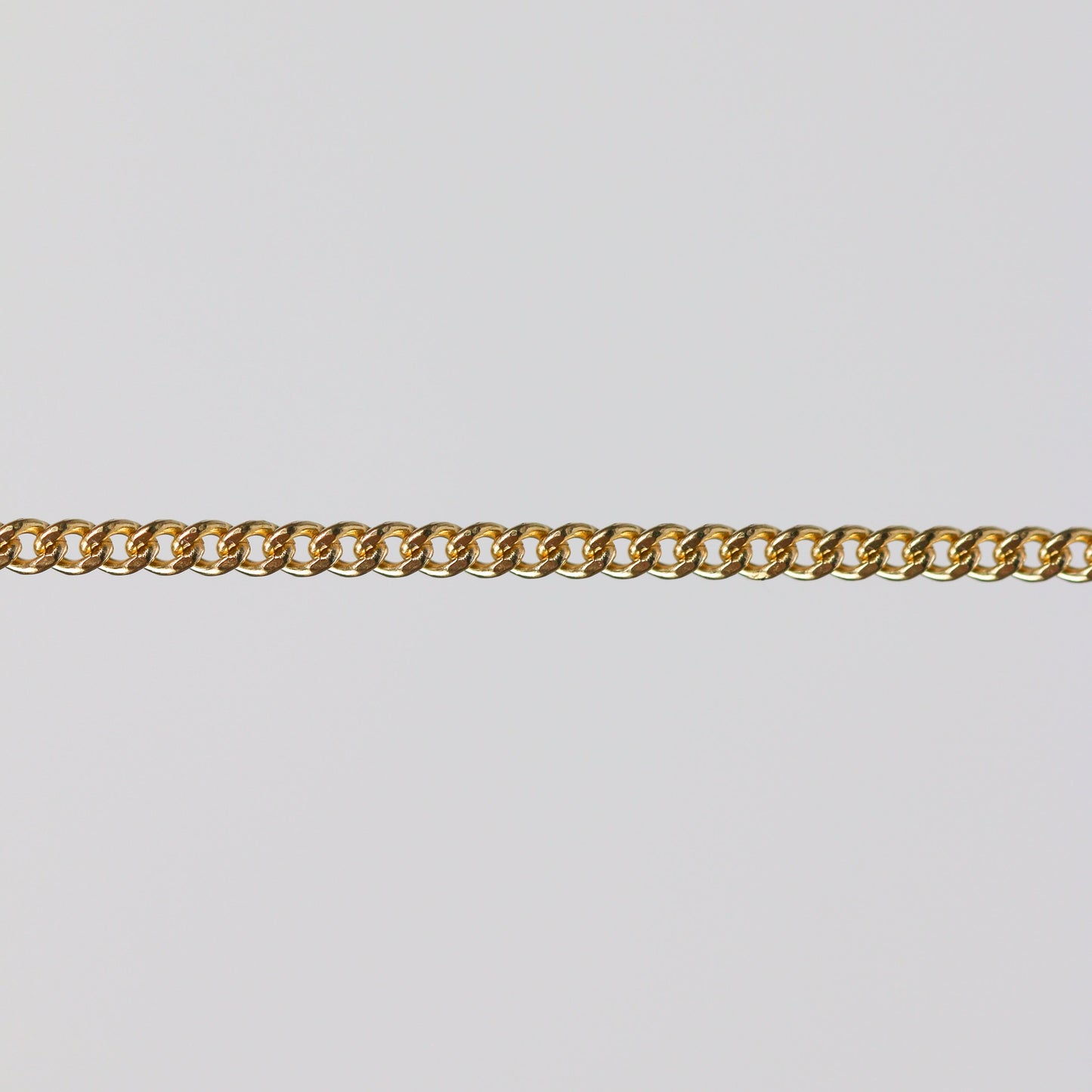 Maria Permanent Jewelry Chain, Curb Chain Design, Flat Lay Links, Available in Gold Options and Silver