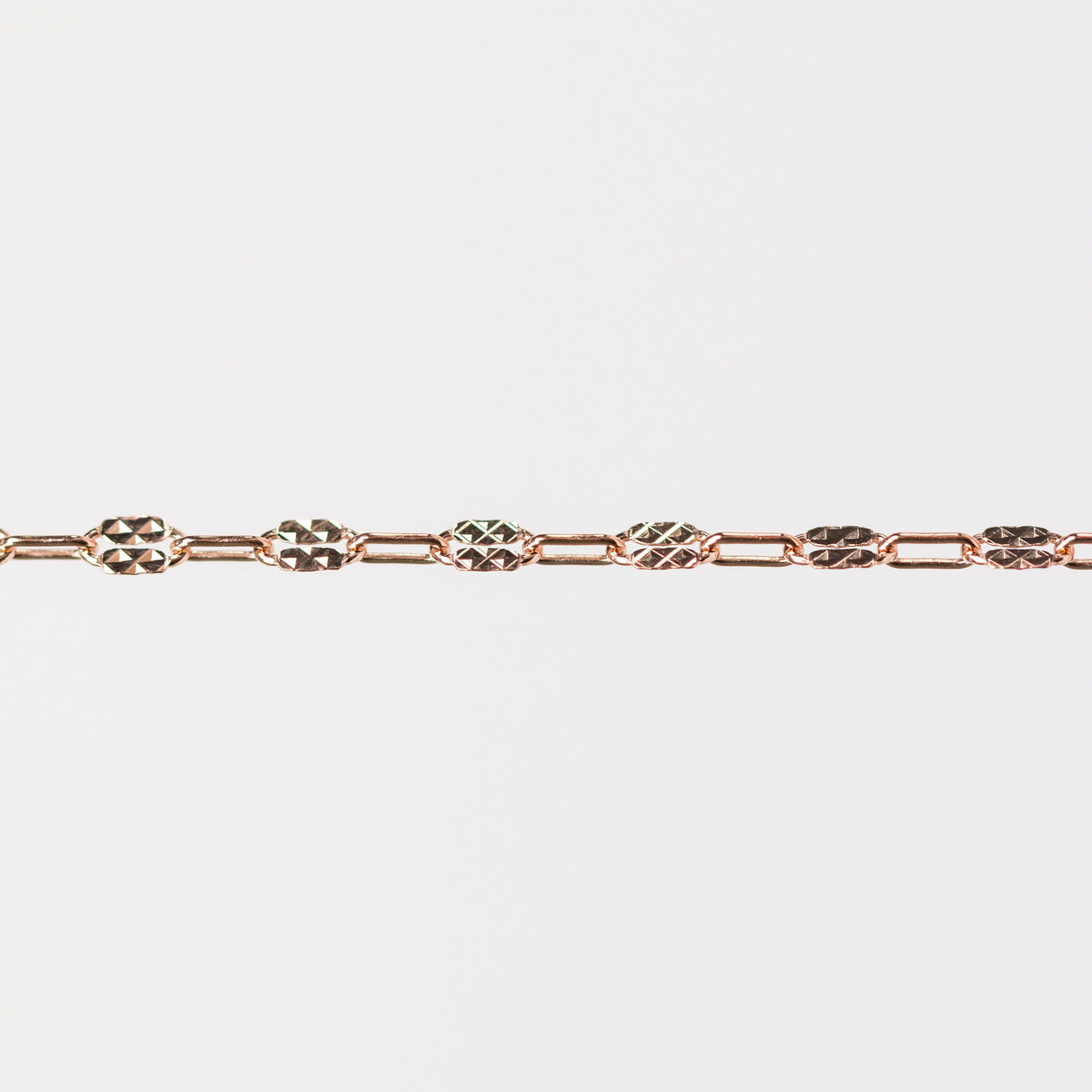 Megan Permanent Jewelry Chain, Alternating Paperclip Shiny Square Texture Links, Available in Sterling Silver and Gold Filled