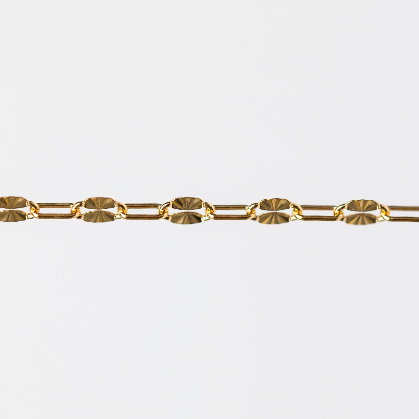 Oakley Permanent Jewelry Chain, Alternating Paperclip and Plain Starburst Links, Available in Sterling Silver and Gold Filled