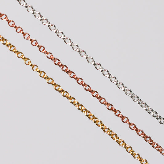 Olivia Permanent Jewelry Chain, Double Cable Design, Double Links, Available in Gold Filled and Silver