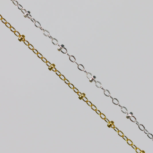Paisley Permanent Jewelry Chain, Flat Cable Design, Oval Links, Available in Gold Filled and Sterling Silver