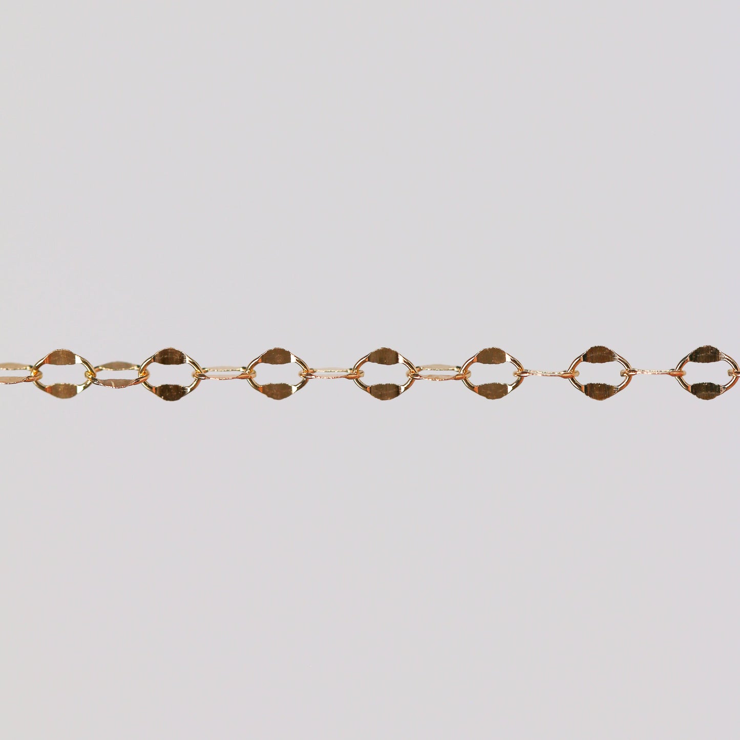 Robyn Permanent Jewelry Chain, Dapped Cable Design, Oval Links, Available in Gold Options