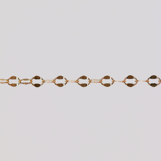 Robyn Permanent Jewelry Chain, Dapped Cable Design, Oval Links, Available in Gold Options
