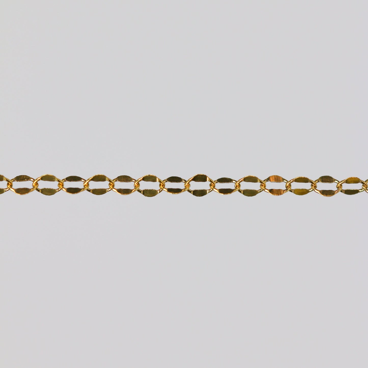 Robyn Permanent Jewelry Chain, Dapped Cable Design, Oval Links, Available in Gold Options
