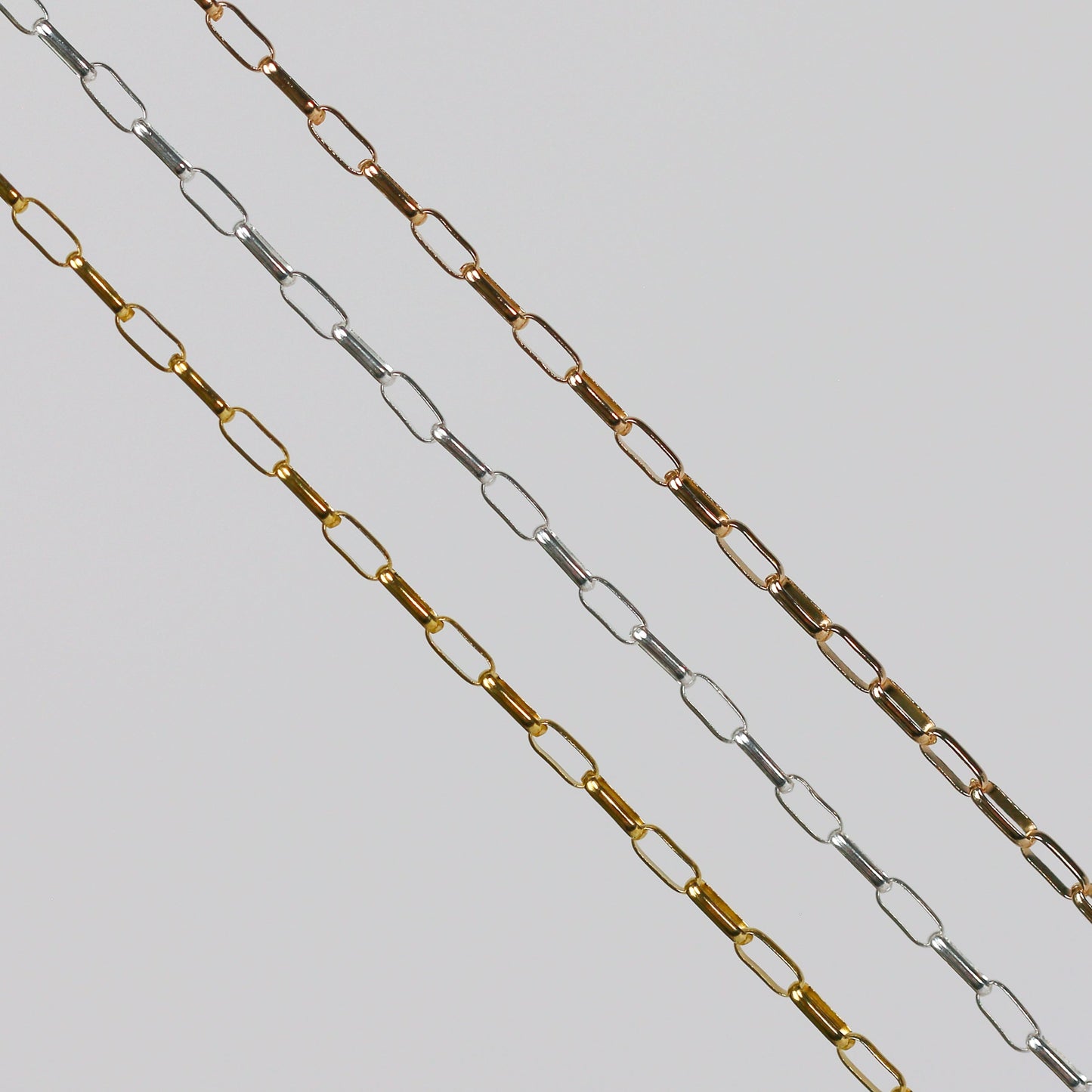 Sarah Permanent Jewelry Chain, Rolo Design, Long Links, Available in Gold Options and Silver